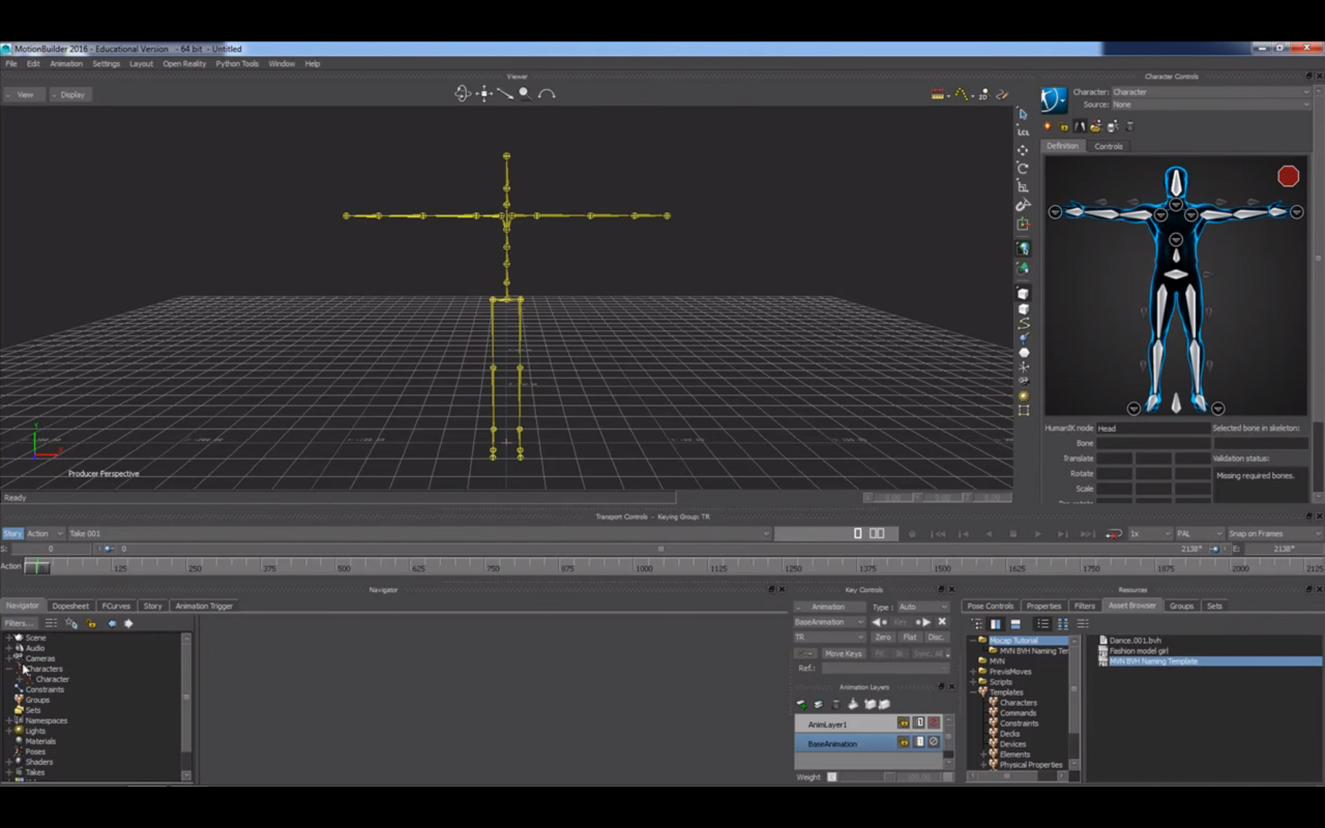 Jak připravit BVH File v MotionBuilderu