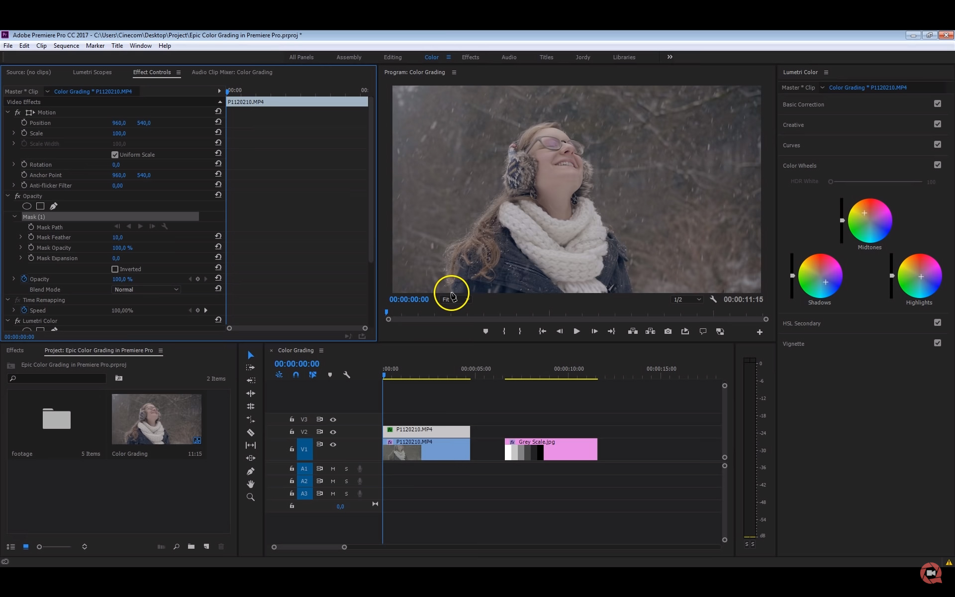 Kompletni návod na  COLOR GRADING Premiere Pro: CINEMATIC FILM LOOK