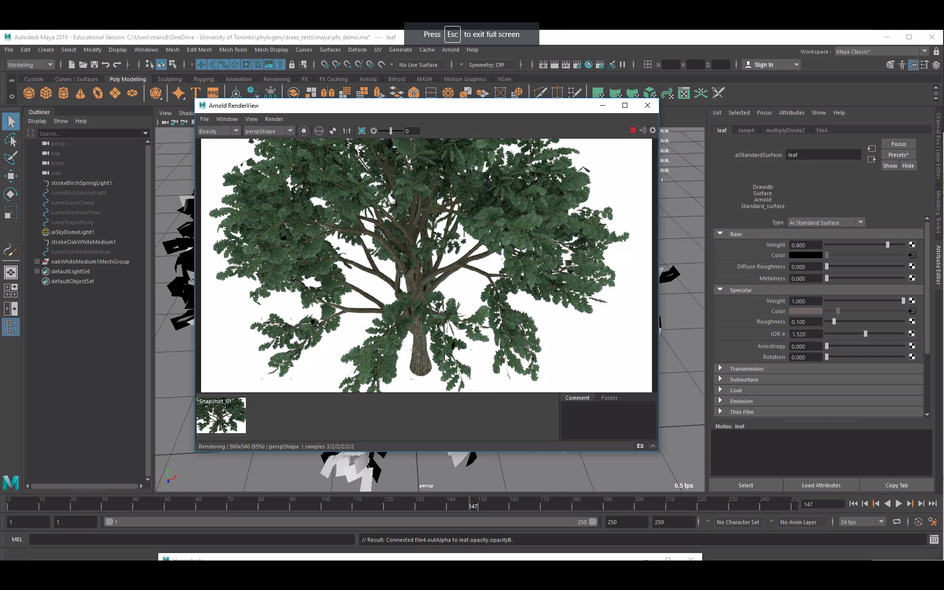 Renderování Paint Efektů s Arnoldem v Maya 2018